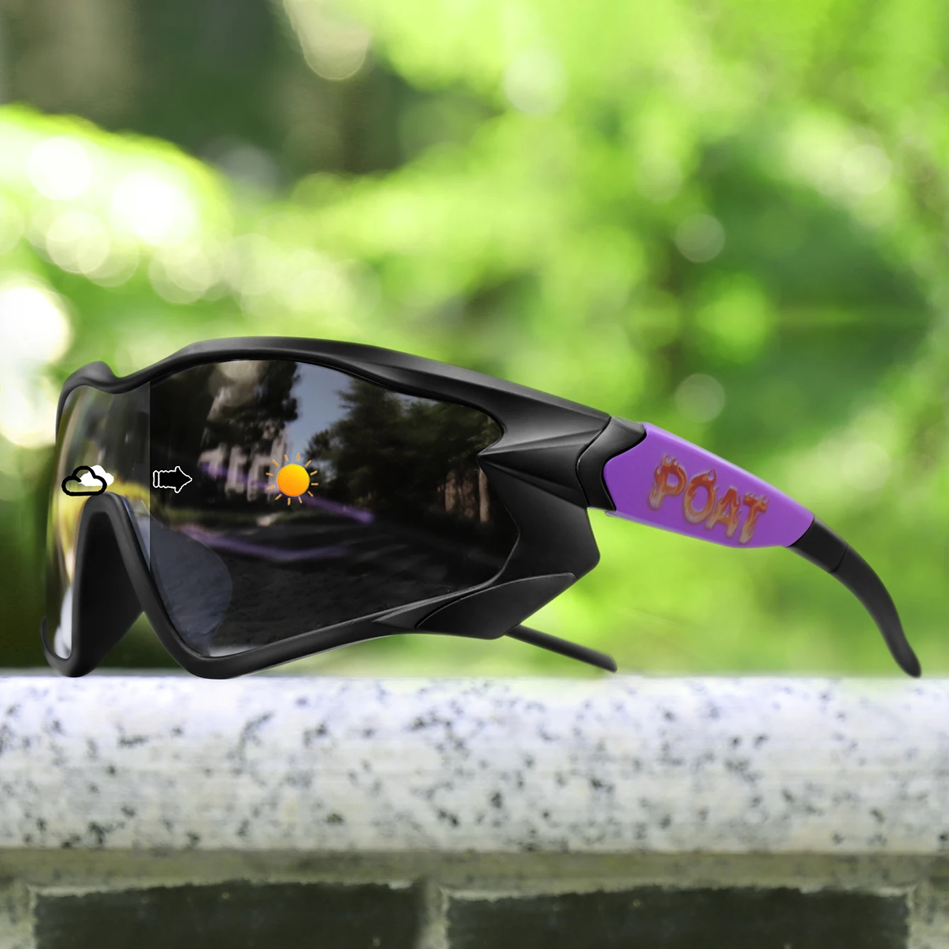 Männer Frauen Photochrome Motorrad Brille Outdoor Sport Großen Rahmen Winddicht Radfahren Laufen Wandern Brille – Detail 14