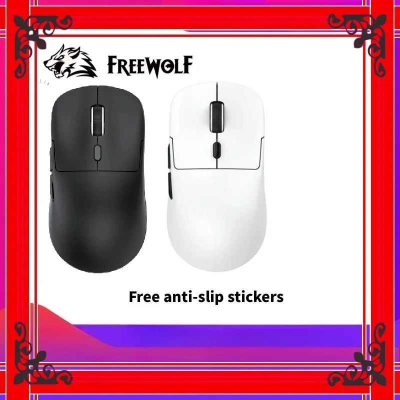 

Бесплатная беспроводная мышь WOLF A6, версия PAW3311, чип-датчик, 24KPDI, проводная, беспроводная, Bluetooth, игровая мышь с тремя режимами подключения, 59 г