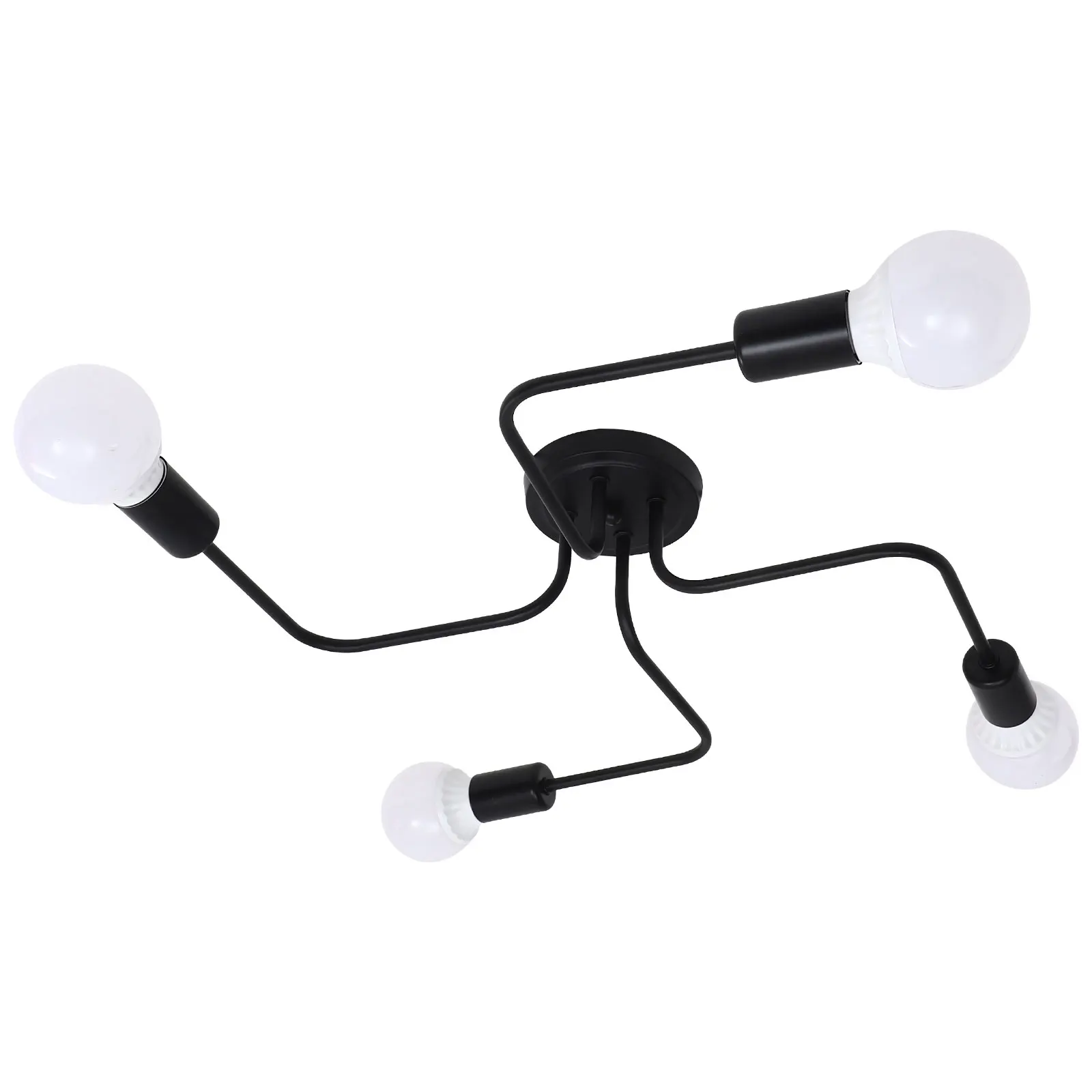 

1 Set Black Iron Ceiling Light Modern Chandelier Decorative Lamp For Living Room Bedroom Hotel Durable Stylish Simple Creative