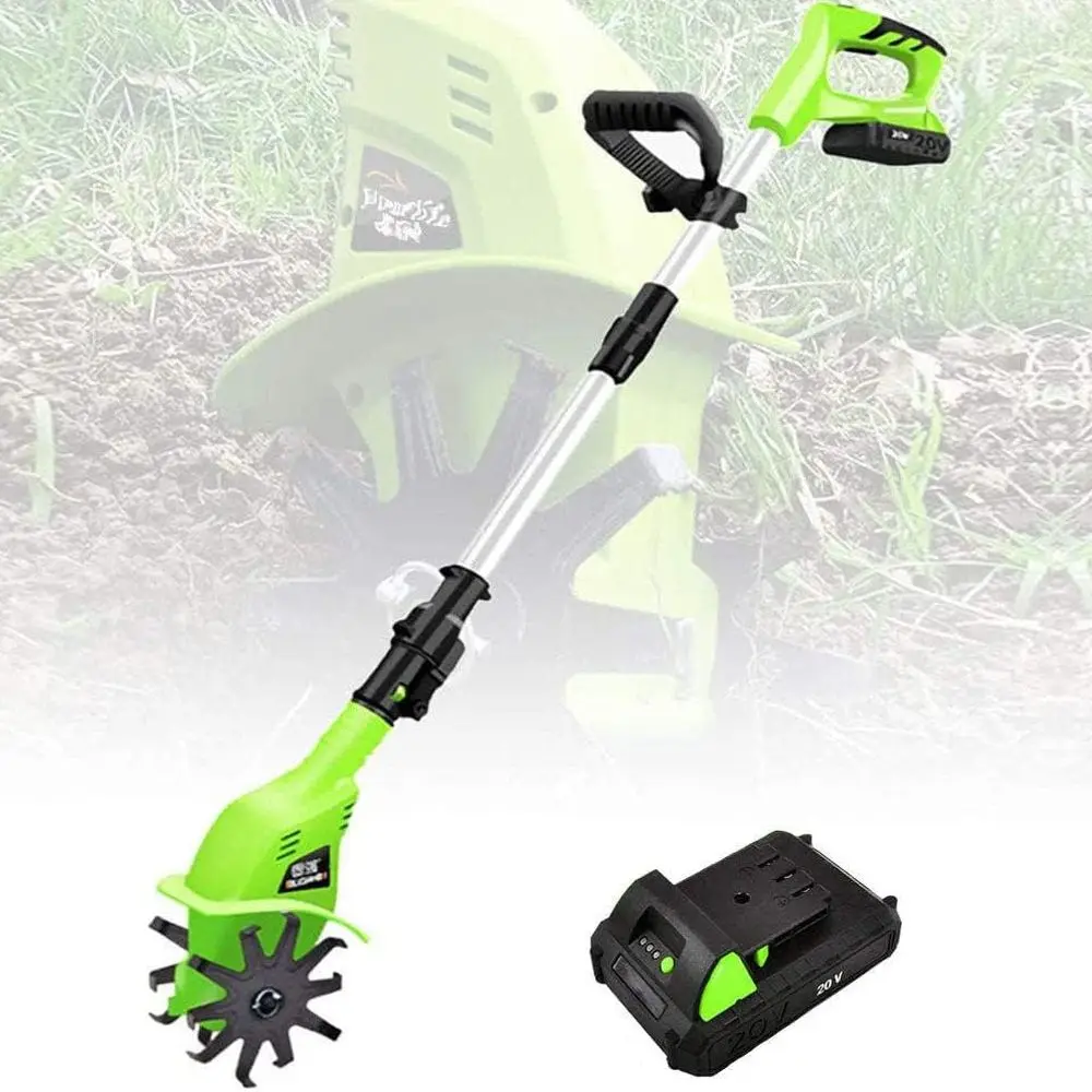 

Cordless Garden Tiller with 4000mAh Battery, 10-25cm Width, 25cm Depth for Soil Preparation