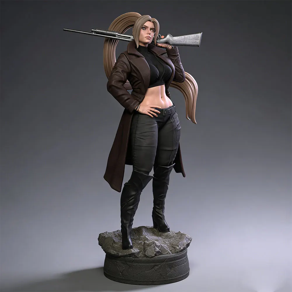 1/24 Female 	Warrior Resin Model Kits GK Miniature 3D Printed Gray Model Figurine DIY Doll Collection Unassembled And Unpainted