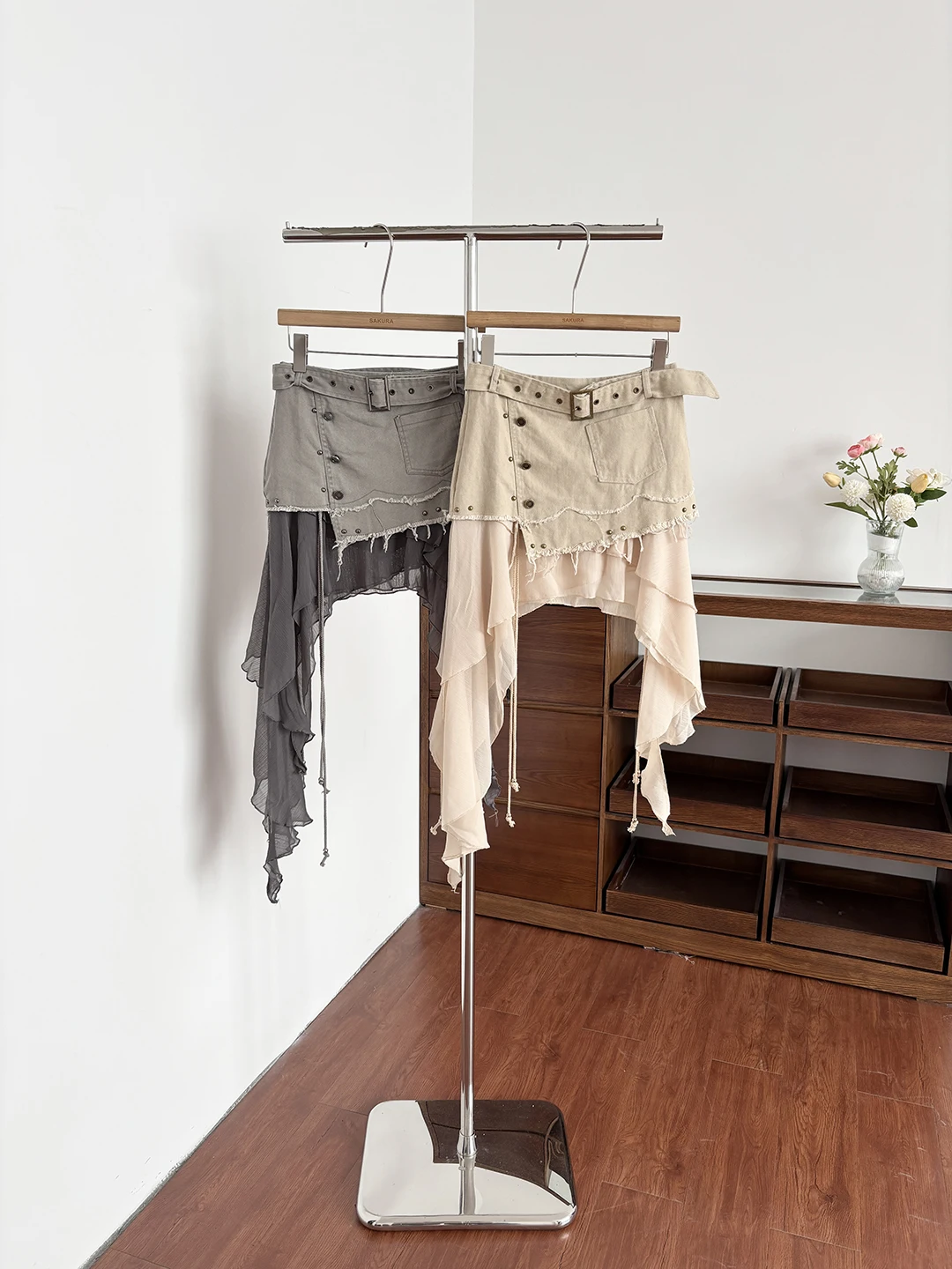 

Summer 2026 High Waist A-Line Skirt Asymmetrical American Retro Design Versatile Slimming Women's Half-length Skirt