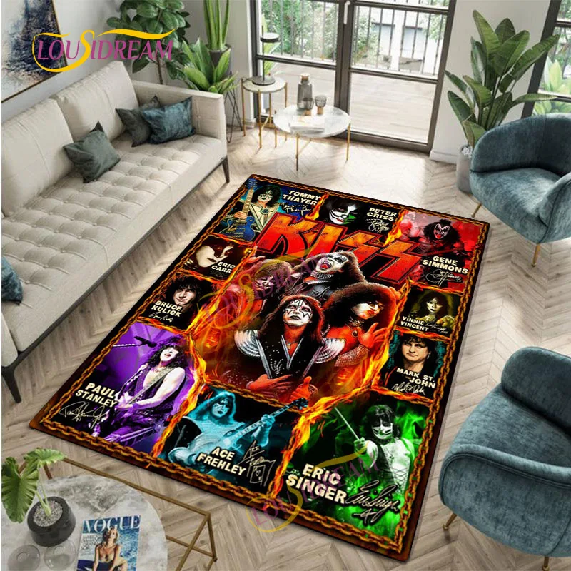 

Music Series Customizable rug Home Living Room Bedroom Kiss Band Pattern Kitchen Bathroom Doormats Welcome mat carpet