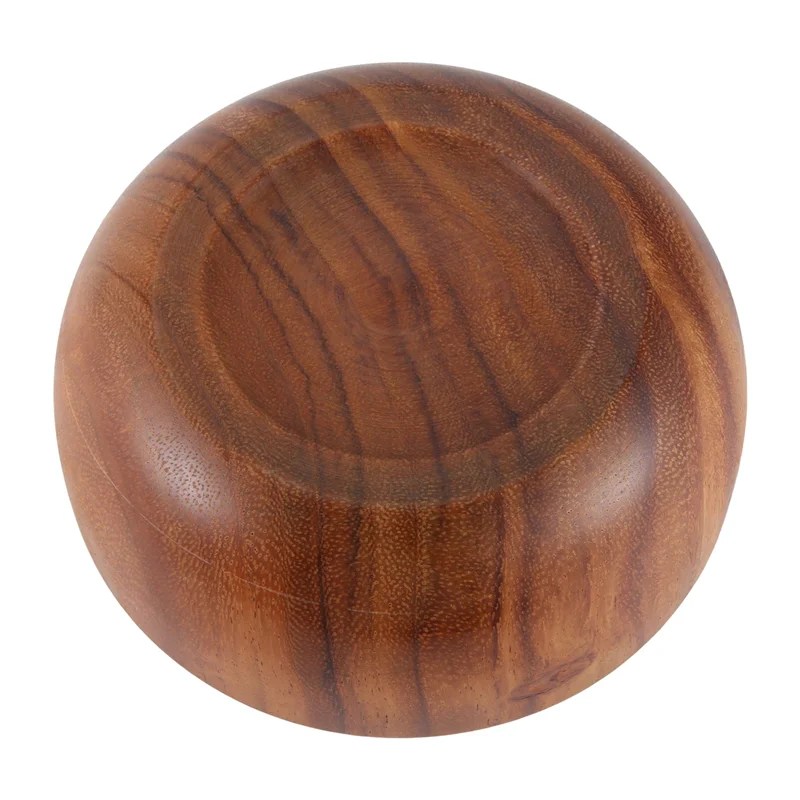 BHTS-Natural Hand-Made Wooden Salad Bowl Classic Large Round Salad Soup Dining Bowl Plates Wood Kitchen Utensils