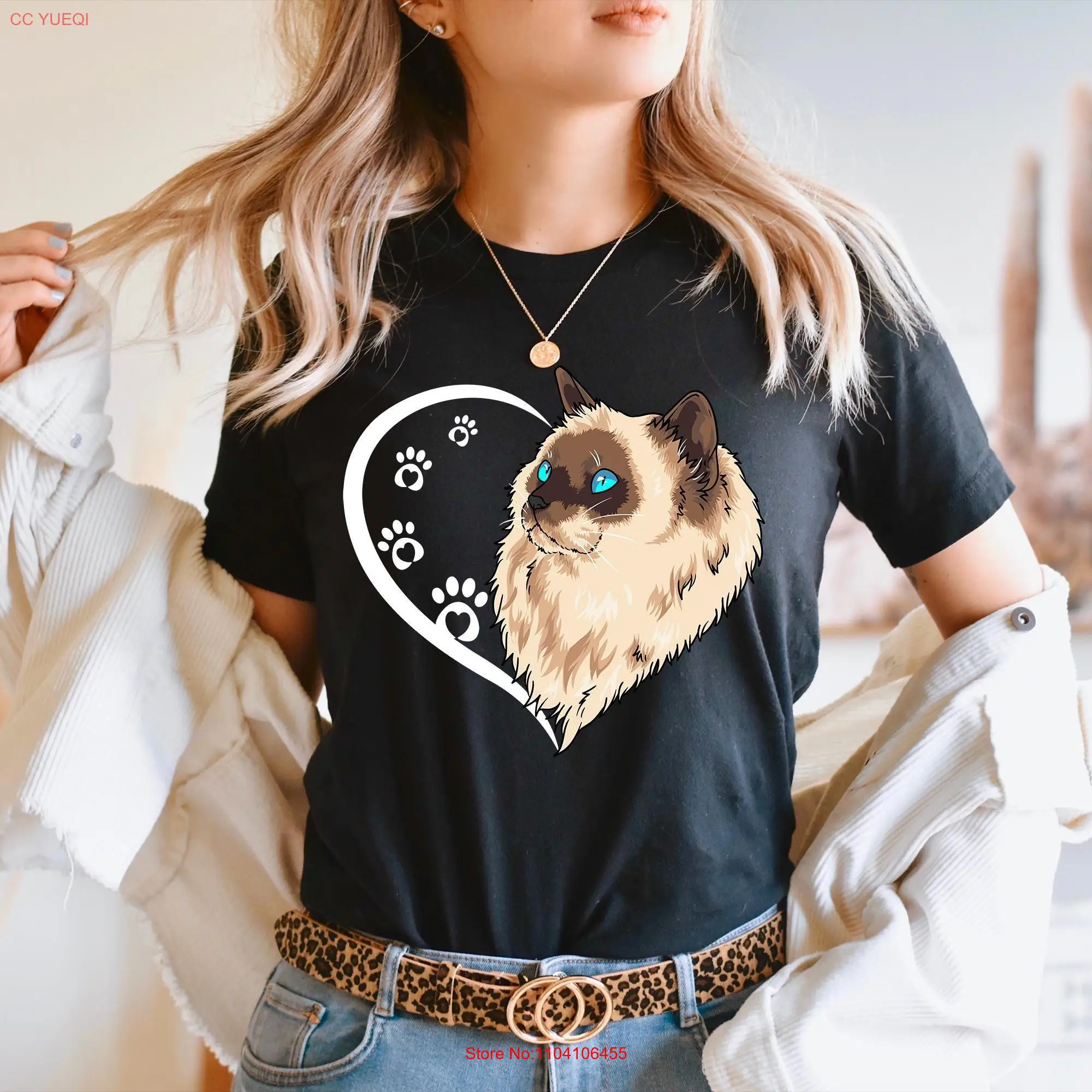 Himalayan T Shirt Women s Girls For Kids Cute HearT long or short sleeves