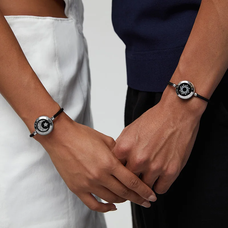 TOTWOO Bracelets tactiles longue Distance pour Couples Vibration éclairer pour amour Couples Bracelets Bluetooth appairage bijoux cadeaux