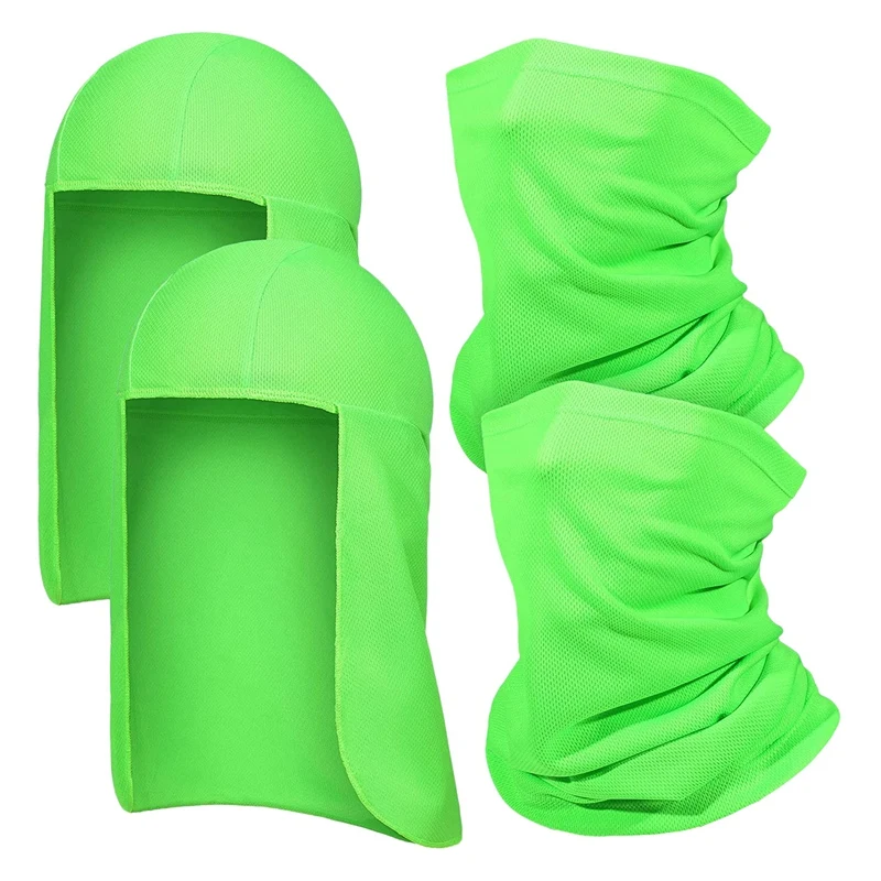 

NEW-4 Pcs Hard Hat Shade Neck Protection Sun Shade Hat Neck Protector Hard Hat Liner And Neck Bandana Face Scarf
