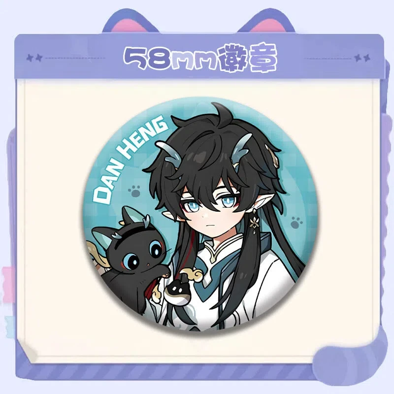 Game Honkai: Star Rail Figure DanHeng Metal Badges Jing Yuan Ornament Pins Kafka Backpack Decor Toy Anime Peripherals Gift