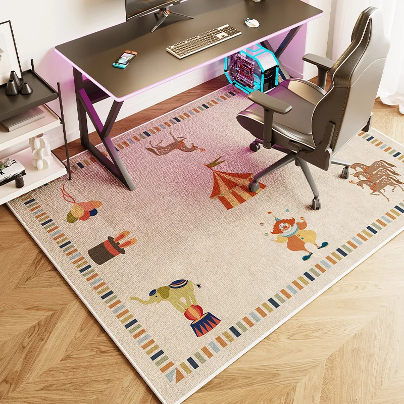 VIKAMA Dressing Table Round Velvet Floor Mat Office Computer Chair Study Swivel Chair Floor Protection Carpet Decorative Cushion
