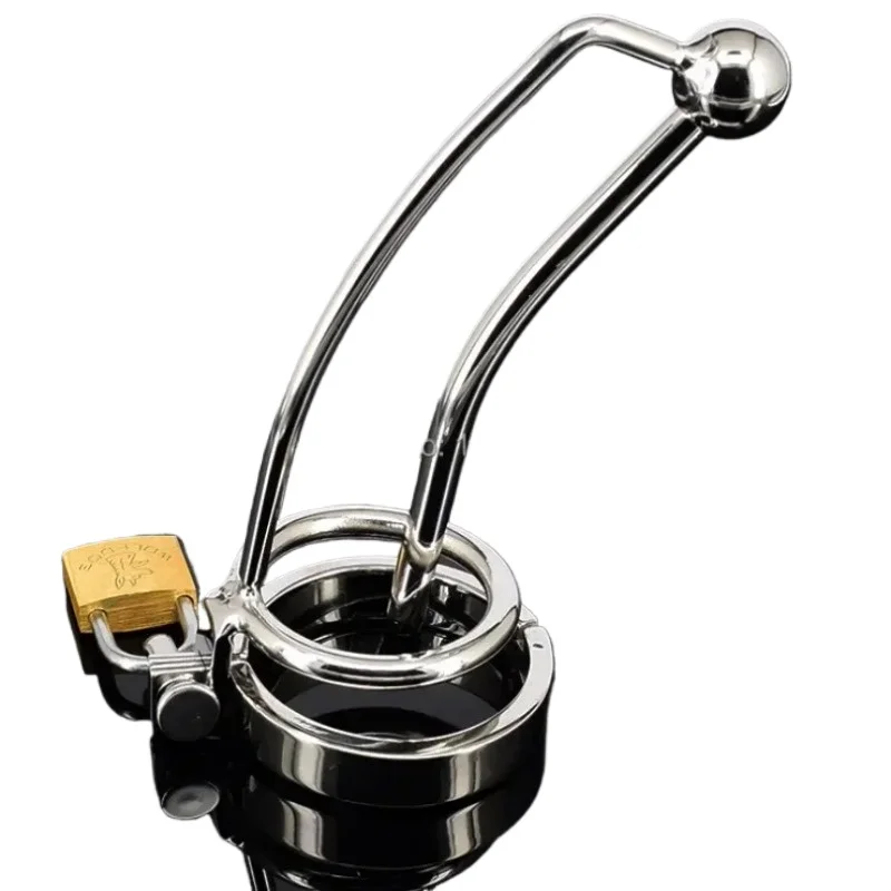 Male Stainless Steel Catheter Urethral Sounding Stretching Stimulate With Penis Ring Adults Chastity Devices BDSM Sex Toy A085