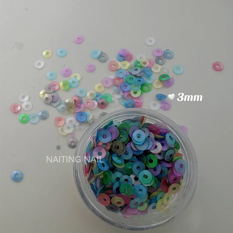 1 Box Dreamy Colorful Circular Ring Pailletten-Nagelzubehör Nageldekoration 3D Nail DIY Nails Pailletten Bunter Nagelsalon – Detail 2