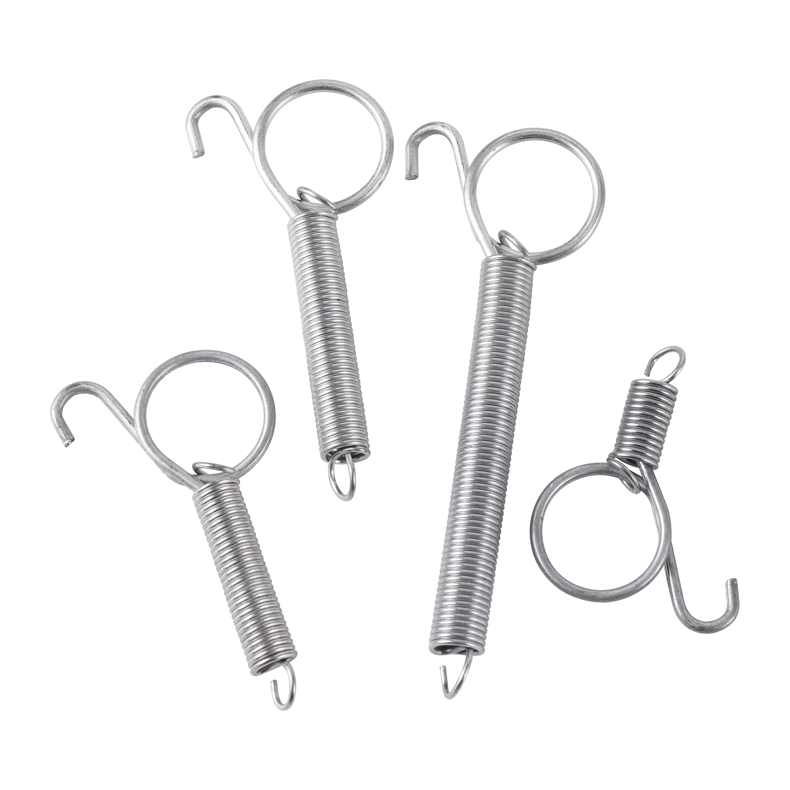 4개입 케이지 도어 스프링 훅 금속 스프링 훅 견고한 텐션 고정 스프링 다용도 와이어 토끼/새/햄스터 케이지용