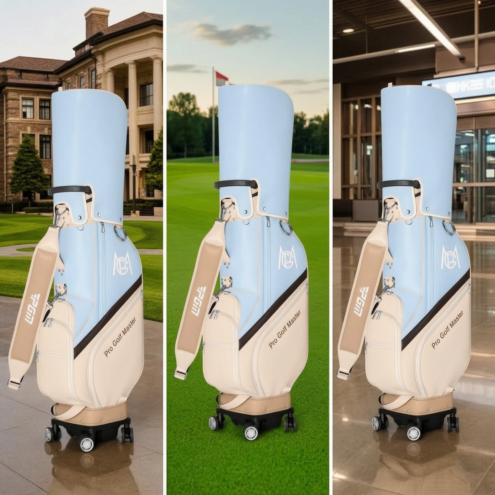 Wheeled Golf Bag Long-Lasting Golf Club Bag with Wheels Rolling Case Protective Heavy-Duty for Golfers, Travel