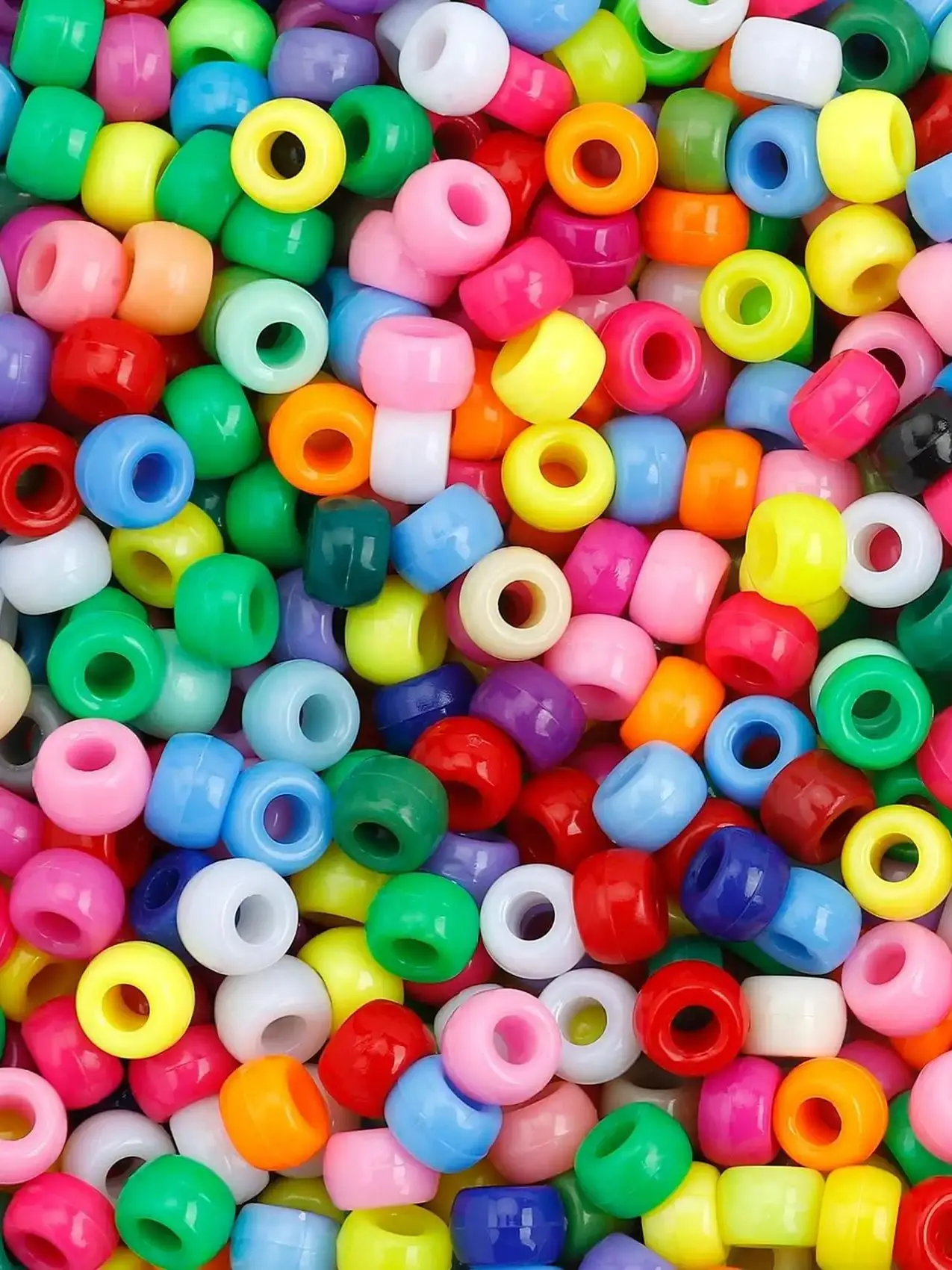 100/200 stuks kleurrijke ponykraaltjes voor het maken van sieraden, regenboog spacerkraaltjes voor DIY armband ketting, haarkraaltjes voor vlechten - afbeelding 2