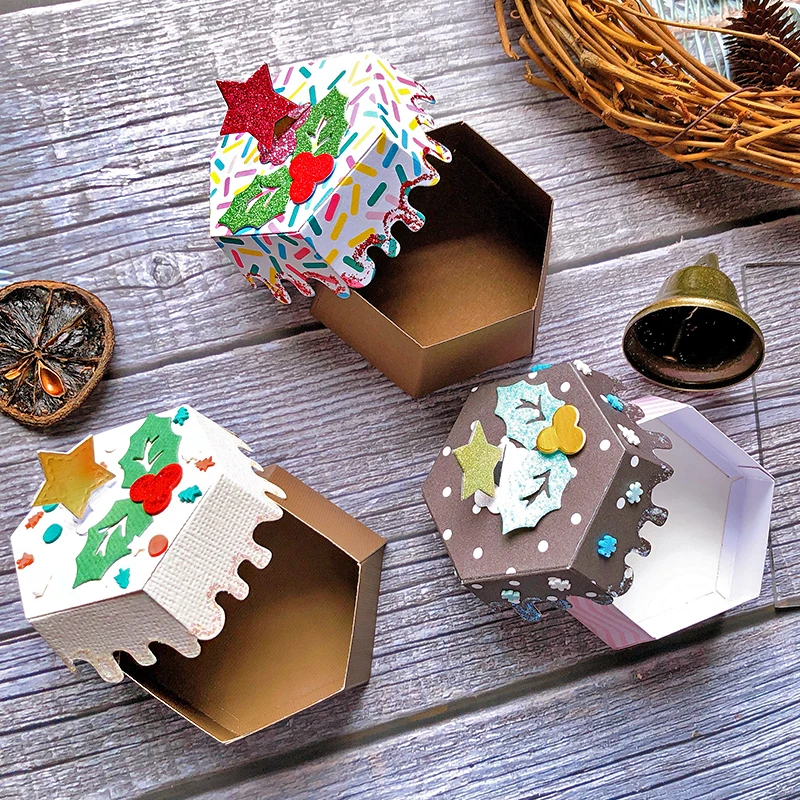 Panalisacraft Christmas Candy pudding box Cutting Die Stencils DIY Scrapbooking Album Decorative Embossing DIY Paper Craft Cards