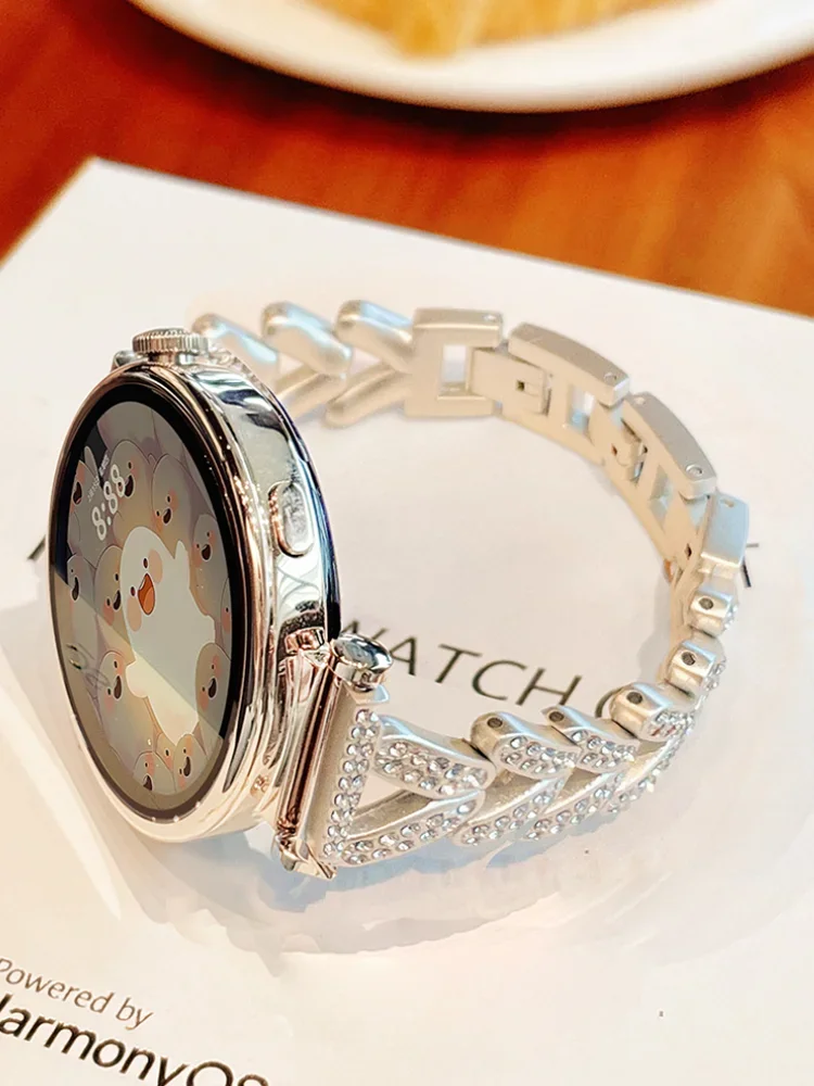 Diamond strap For Samsung Galaxy watch 7/FE/6/5/5 pro/4 Classic 20mm 22mm Stainless steel bracelet Huawei watch GT 5-4-3-2 band