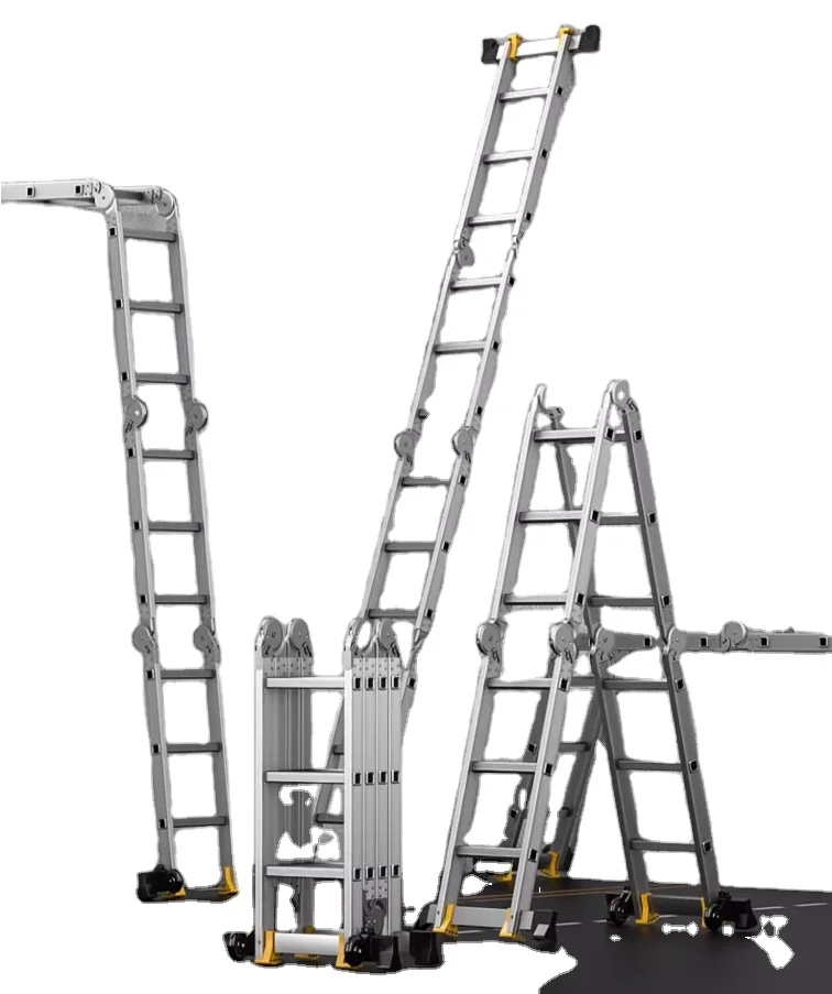 4-in-1 Aluminum Telescoping Ladder Convertible Step/Extension/Stair/Scaffold 330lbs Heavy-Duty Portable Folding Ladders for Home