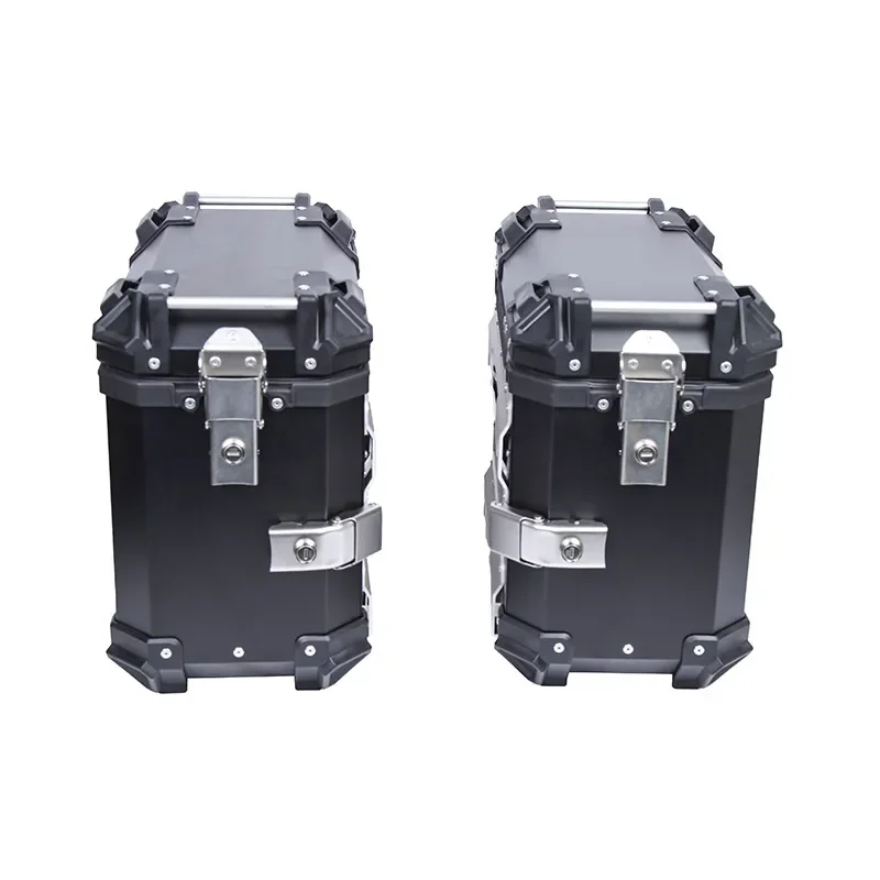 38L embossed straight edge side box motorcycle general aluminum alloy side box waterproof side box anti-theft travel storage