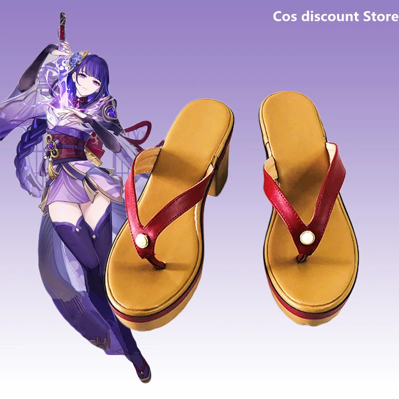 

[Stock] Genshin Impact Cosplay Raiden Shogun Shoes Game Character Play Shoes Sizes 35-46