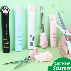 Adorável Cat Paw Shape Scissors, Mini Tesoura de Arte Portátil, Scrapbook DIY Tools, Adesivos Cortador, Material Escolar, Papelaria, Adorável