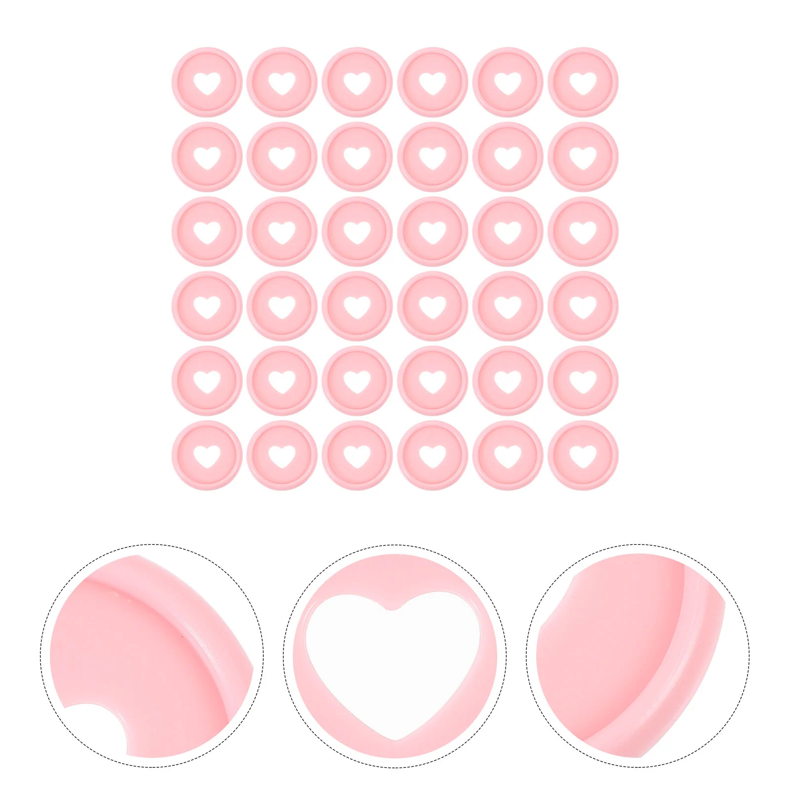 50 Pcs Love Mushroom Hole Binding Buckle Notebook Discs Notebooks Discbound Binder Planners Binders Plastic Multi-use Painter