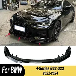 For BMW 4-Series G22 G23 2021 2022 2023 2024 Pcs Car Front Bumper Splitter Lip Diffuser Spoiler Body Kits