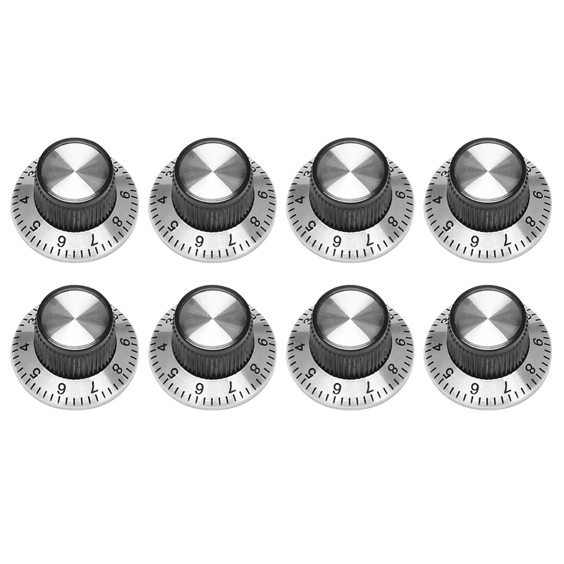 8 X Potentiometer Pot Metal Knob With 0-9 Turntable For 6Mm Shaft Knob