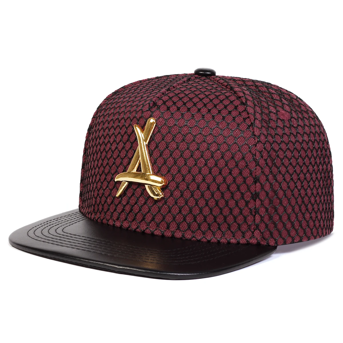 Unisex Metal Triangle Label Mesh Hip Hop Hat Outdoor Adjustable Casual Baseball Caps Sunscreen Hat