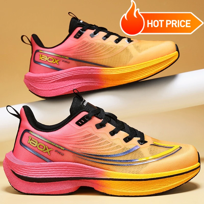 

Men's Carbon Plate Running Shoes Soft Cushion Shock Absorbing Sports Shoes Unisex Sneakers Light Anti-Slip Training Shoes