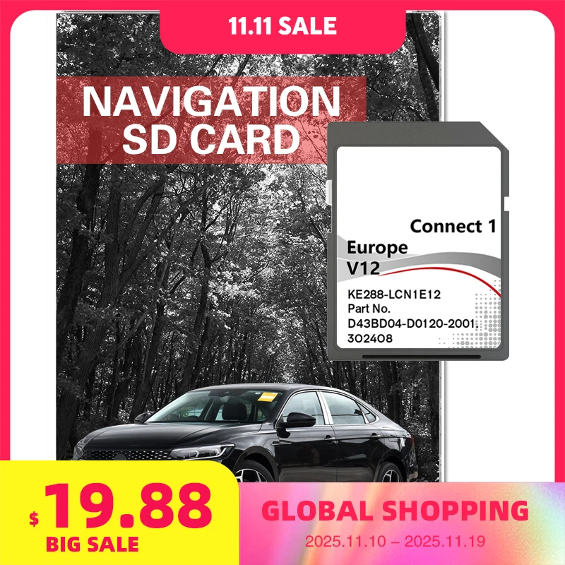 

Connect 1 V12 Memory SD Card Update Europe UK Map Plug and Play for Nissan LCN1 Qashqai Juke Note Car Sat Nav
