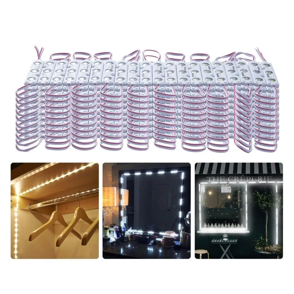 

200PCS 108FT DC12V 5730 SMD 3LED 1.5W LED Module Window Lights with Adhesive Tape for Store Advertising Signs IP68 Waterproof