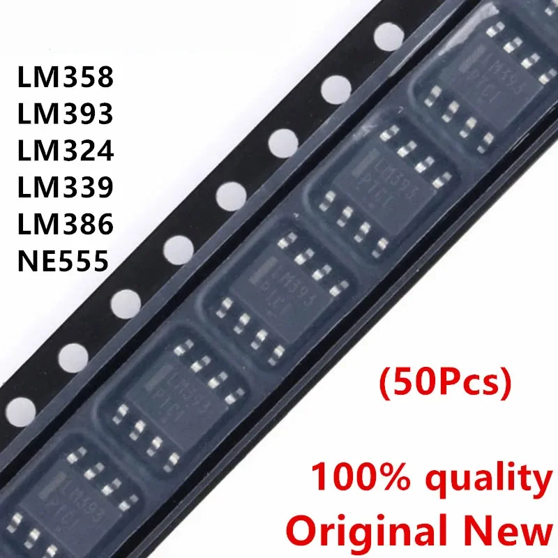 50PCS LM358 LM393 LM339 LM324 NE555 SOP LM358DR LM324DR LM339DR LM393DR NE555DR LM386 LM386M-1 MC34063A Amplifier Circuit New