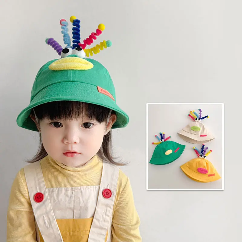 

Children's Hats Spring Autumn 2024 New Cartoon Baby Sunscreen Hat Toddler Fisherman Caps Boys Girls Baby Stuff