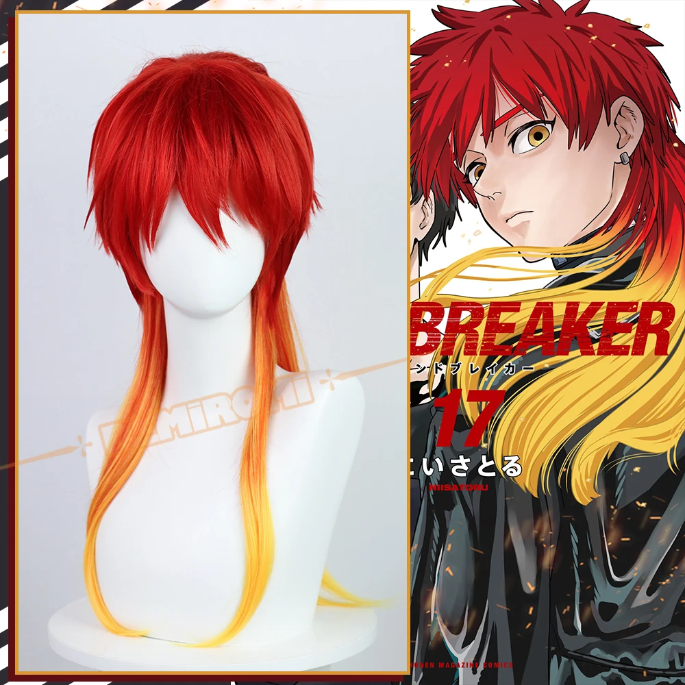 Chika Takiishi Cosplay Wig Synthetic Anime WIND BREAKER Red Gradient Yellow Hair Heat-resistant Fiber Hair+Wig Cap Halloween