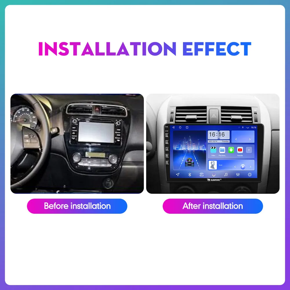 

10.33 Inch Car Radio For Mitsubishi Mirage 12-18 2Din Android Octa Core Car Stereo DVD GPS Navigation Player QLED Screen Carplay