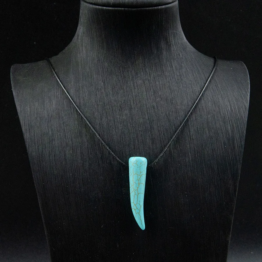 Retro creative imitation ivory green pine pendant necklace domineering versatile adjustable item jewelry