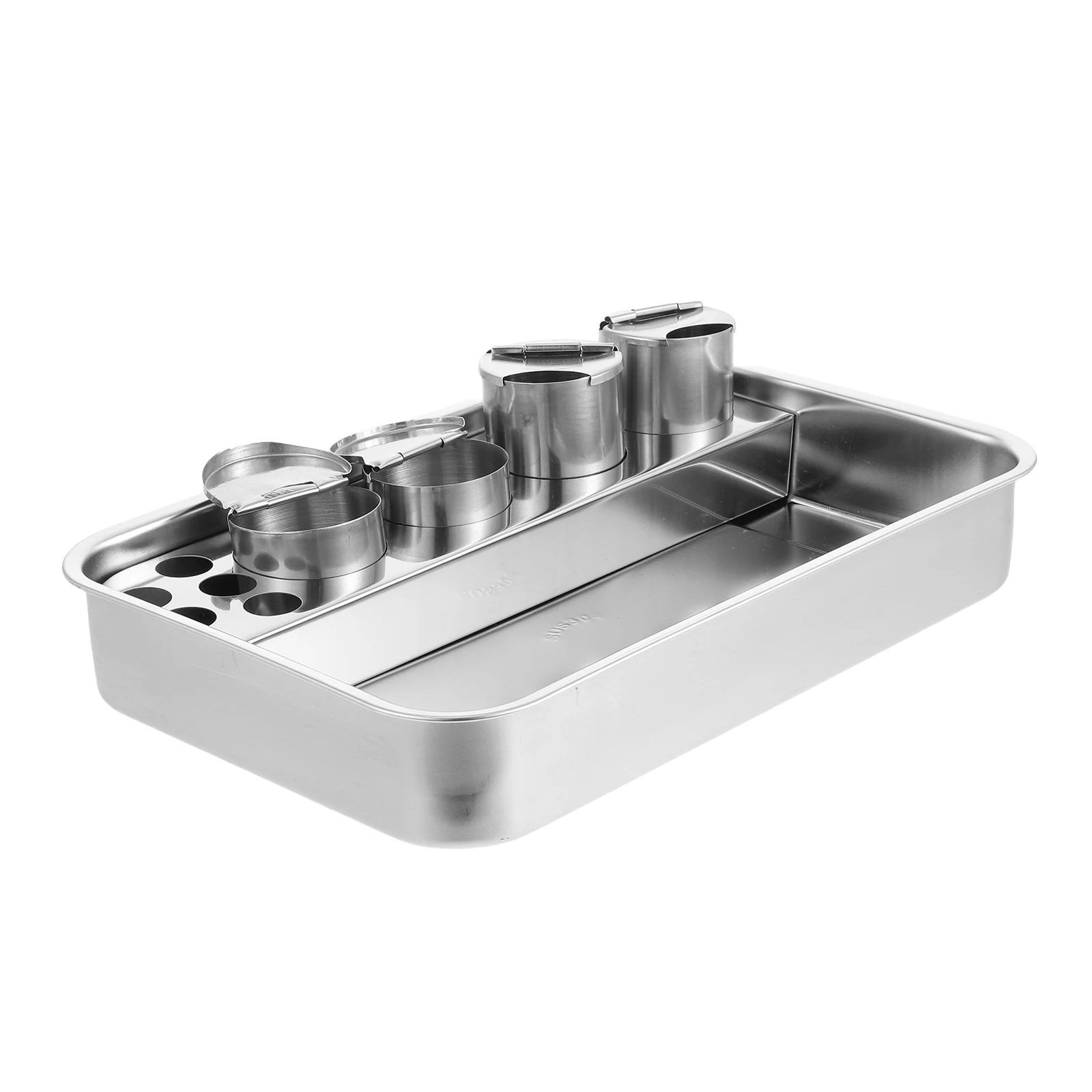 

Stainless Steel Medical Instrument Square Multi-Use Treatment Tray For Pills Medicine Storage Rectangular Disinfection Nurse