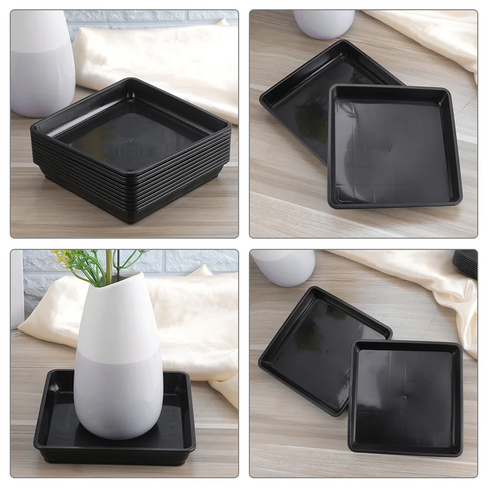 

15Pcs Plant Saucer Tray Plastic Square Drip Tray for Potted Plants Water Resistant Planter Base Indoor Outdoor Garden Accessory