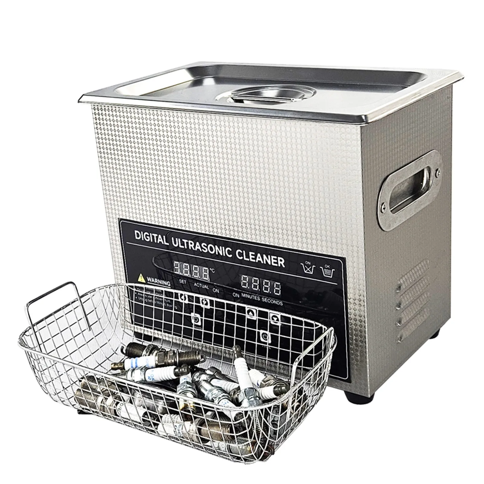 Ultraschall-Reinigungsmaschine, Edelstahl, Digitalanzeige, 0 bis 80 ℃   Heizzeit-Schmuckreiniger für den privaten und gewerblichen Einsatz