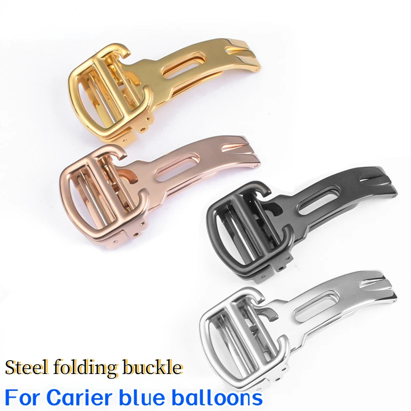 

4 color Stainless Steel Watch Buckle For Cartier Blue Balloon black knight Butterfly Folding Buckle Clasp 12mm 14mm 16mm 18mm 20