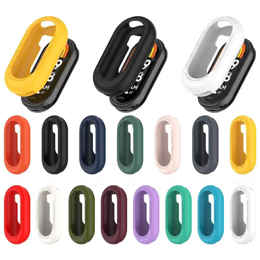 Силиконовый чехол для Xiaomi Mi Band 10 9 8, защитные чехлы-бамперы