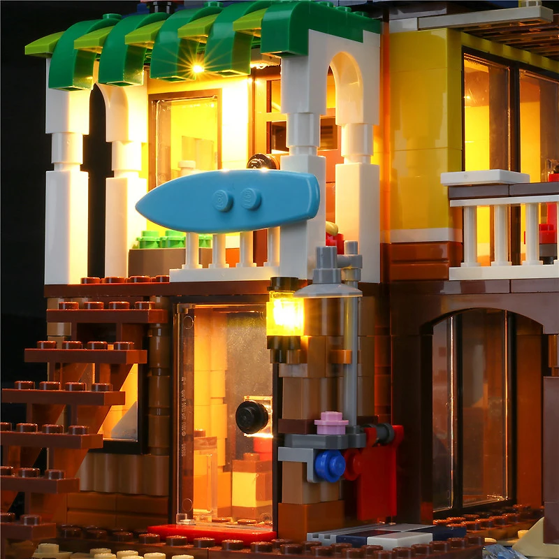 Kit luci a LED fai-da-te per casa sulla spiaggia del surfista LEGO 31118 (solo luce a LED, senza modello di blocchi)