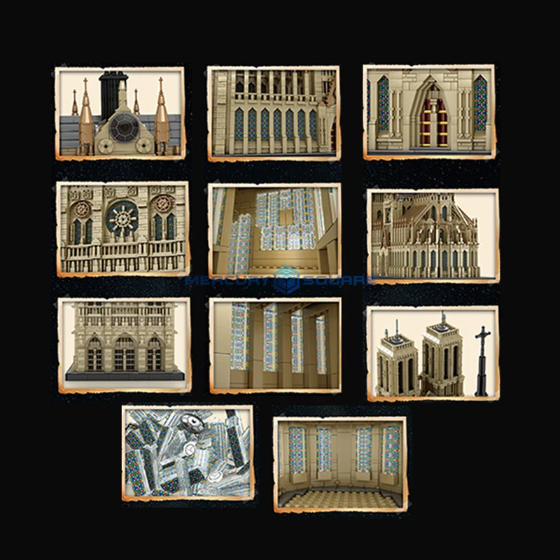 Notre Dame De Paris France Church Museum European City Landmark Architecture Model Building Blocks MOC 66016 Bricks Toy Set Gift