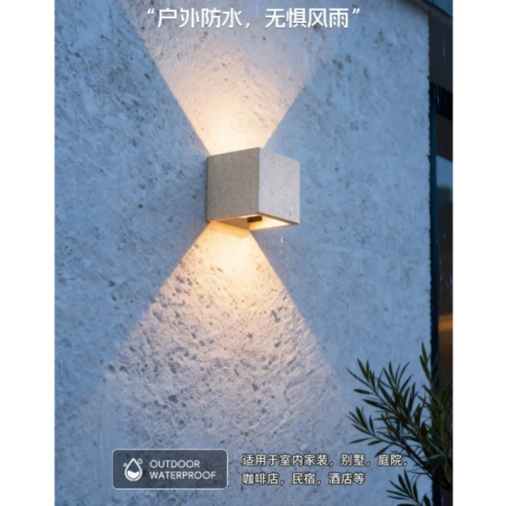 Outdoor wall lamp, waterproof balcony cement lamp, outdoor courtyard door washing homestay garden terrace exterior wall lamp