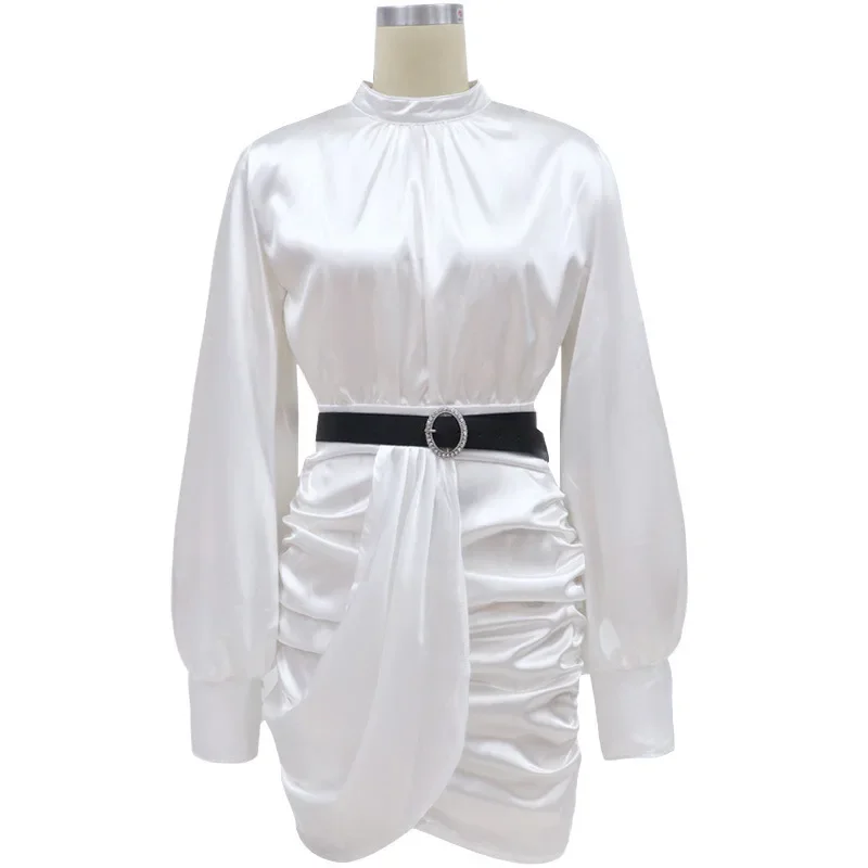 Franse Elegante Kant Lange Mouw Jurk Vrouwen Hoge Taille Slanke Vintage Midi Jurk Office Lady Gothic Een Stuk Jurk Koreaanse Y2k