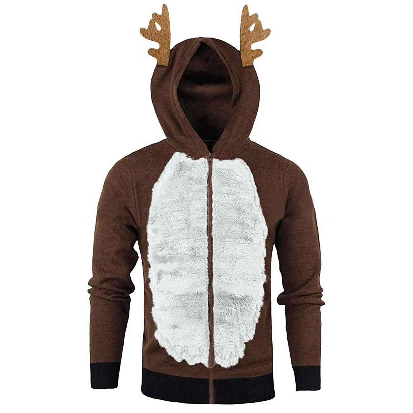 

Christmas Hoodies Sweatshirt Men Cute Christmas Elk Cosplay Sweaters Leisure Ugly Christmas Reindeer Sweater Pullovers Coat 2023