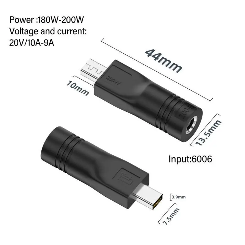 652F DCs Female to Square Plug Connectors DCs Power Adapter Converters 180-220W PVC for Business and Student