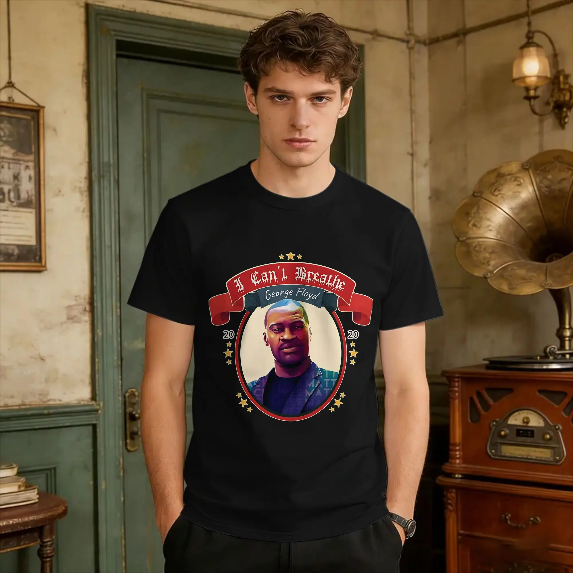 Casual T Shirt Summer George Floyd   Trending T Shirts Saint George Cotton Tee Shirt for Mens Y2K Fun Short Sleeve Clothes