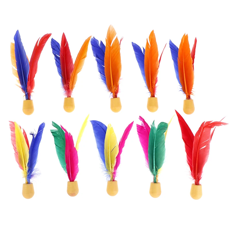 （Summer4）10 Pcs Outdoor Badminton Ball Children Rubber Shuttlecock Feather Shuttlecock