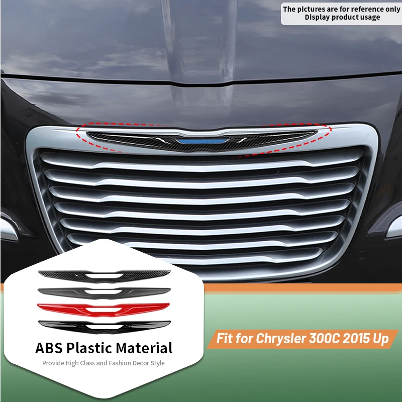 Car ABS Exterior Front Grille Emblem Decoration Cover for Chrysler 300C 2015-2020 2021 2022 2023 2024 2025 Up Accessories